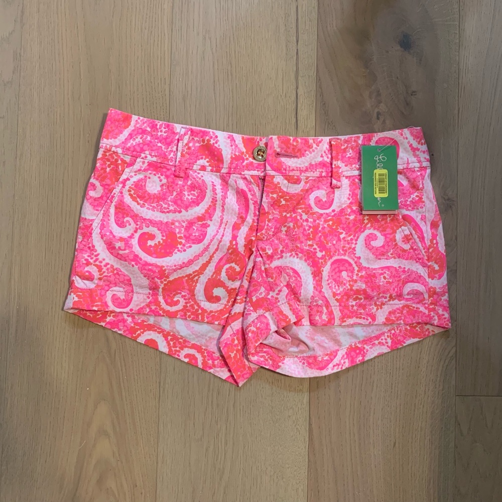 Lilly pulitzer Walsh shorts pink pout pbj NWT Size 2